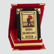 Seninle Bir Ömür Boyu Sevgilim Plaketi-kırmızı N145
