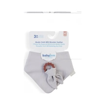Babyjem Silikon Diş Kaşıyıcılı Müslin Mama Önlüğü Gri