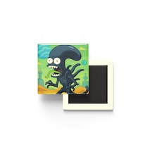Alien Xenomorph - 9x9 Cm Baskılı Kare Buzdolap Magneti