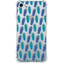 Printify Apple Uyumlu iPhone 7 Devil Eye 4 Baskılı Şeffaf Köşe Korumalı Antişok Kılıf 0166d