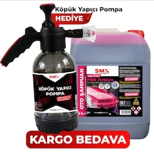 Smx %90 Cilalı Pink Fusion Oto Şampuanı 5 Lt +  Köpük Yapıcı Kimyasal Dayanımlı Basınçlı Pompa 2 Litre