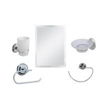 Delux-230 Kromaks Home Ayna Ve Banyo Seti 5 Parça Sabunluk Havluluk Wc Kağıtlık Diş Fırçalık - 6'li Paket Diğer