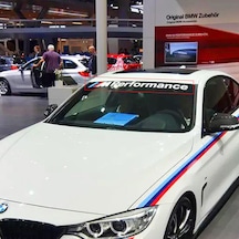 Bmw M Performance Logo Ön Cam Güneşlik Oto Sticker Etiket 1 Adet 130 X 11 Cm
