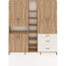 Arges Dolap 13 Raflı 3 Çekmeceli 6 Kapaklı 220x30x243 Çam-çam/aytaşı Atlas Çam/aytası