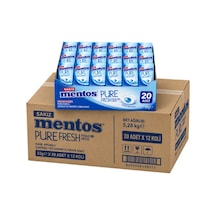 Mentos Pure Fresh Nane Aromalı Şekersiz Tatlandırıcılı Draje Sakız 22 Gr X 20 Adet X 12 Adet-404