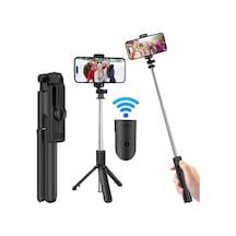 Selfie Çubuğu Tripod 3'ü 1 Arada Bluetooth Uzaktan Kumandalı Telefon Tutucu, 360 Döner Başlık, Apple iOS Uyumlu & Androi Genel