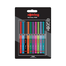 Rotring Fineliner, İnce Keçe Uçlu Kalem 0.4 Mm, 10'lu Paket, Karışık Renkler