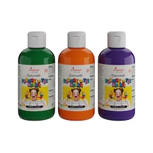 Yeşil-mor-turuncu Parmak Boyası 3'lü Set 3x250gr Mor, Turuncu, Yeşil