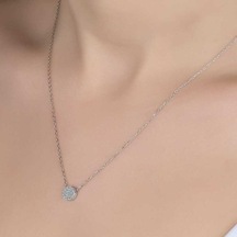 Swarovski Taşlı Gümüş Çember Kadın Kolye (551181320)