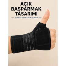 Avuç İçi Destekli El Bilekliği Metal Destekli Ayarlanabilir Bilek Ateli Siyah
