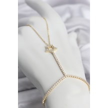 Gold Renk Pirinç Zirkon Taşlı Yıldız Model Şahmeran Tj-sn775 Çok Renkli