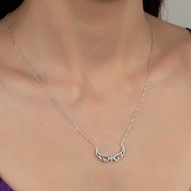 Gumush Swarovski Taşlı Gümüş Kanat Kadın Kolye