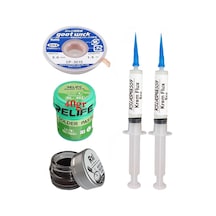 Relıfe Rl-402 Krem Lehim 183 C Sn63/pb67 40gr Havya Uç Temizleyici Flux Lehim Toplama Cp-3015 Emme Teli Seti02