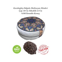 Zafu Karabuğday Dolgulu Meditasyon Minderi Om 2024-5