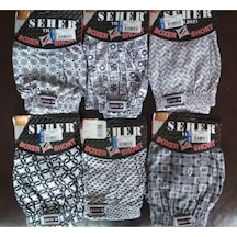 Seher Yıldızı 6'lı Paket Seher Desenli Erkek Boxer KARIŞIK