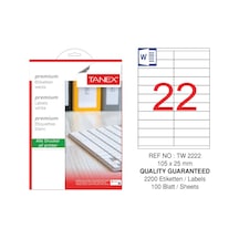 Tanex Tw-2222 - 105 X 25 MM Laser Etiket 100 Adet