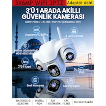 3 Kamerali 3 Ptz 3x6mp Wifi Lle Calisan Guvenlik Kamerasi Full Hd Ip66 360