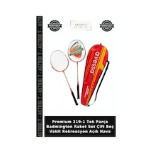 Premium 319-1 Tek Parça Badmington Raket Set Çift Boş Vakit Rekreasyon Açık Hava