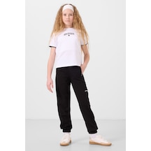 Tommylife Beyaz-siyah O Yaka Baskılı Lastik Paça Kargo Cepli Kız Çocuk Eşofman Takım - 75173 Beyaz/sıyah Beyaz - Siyah