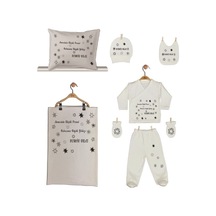 Pia Baby Gl 1950-06 İsme Özel Yastık Battaniye Zıbın Set Krem