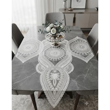 3 Lü Set Beyaz Dantel Detaylı Runner