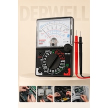 Okul Tipi Multimetre Yx-360trn Analog Multimetre Avometre Hassas İbreli Akım Voltaj Direnç Ölçer, Elektronik Devre Test Cihazı, Sigorta Korumalı Elektrik Ölçüm Aleti, Kırmızı Siyah Problu Test Seti