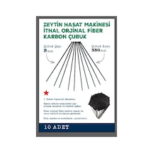 Zeytin Hasat / Silkme Makinası Karbon Fiber Çubuk 5 Mm 10 Adet