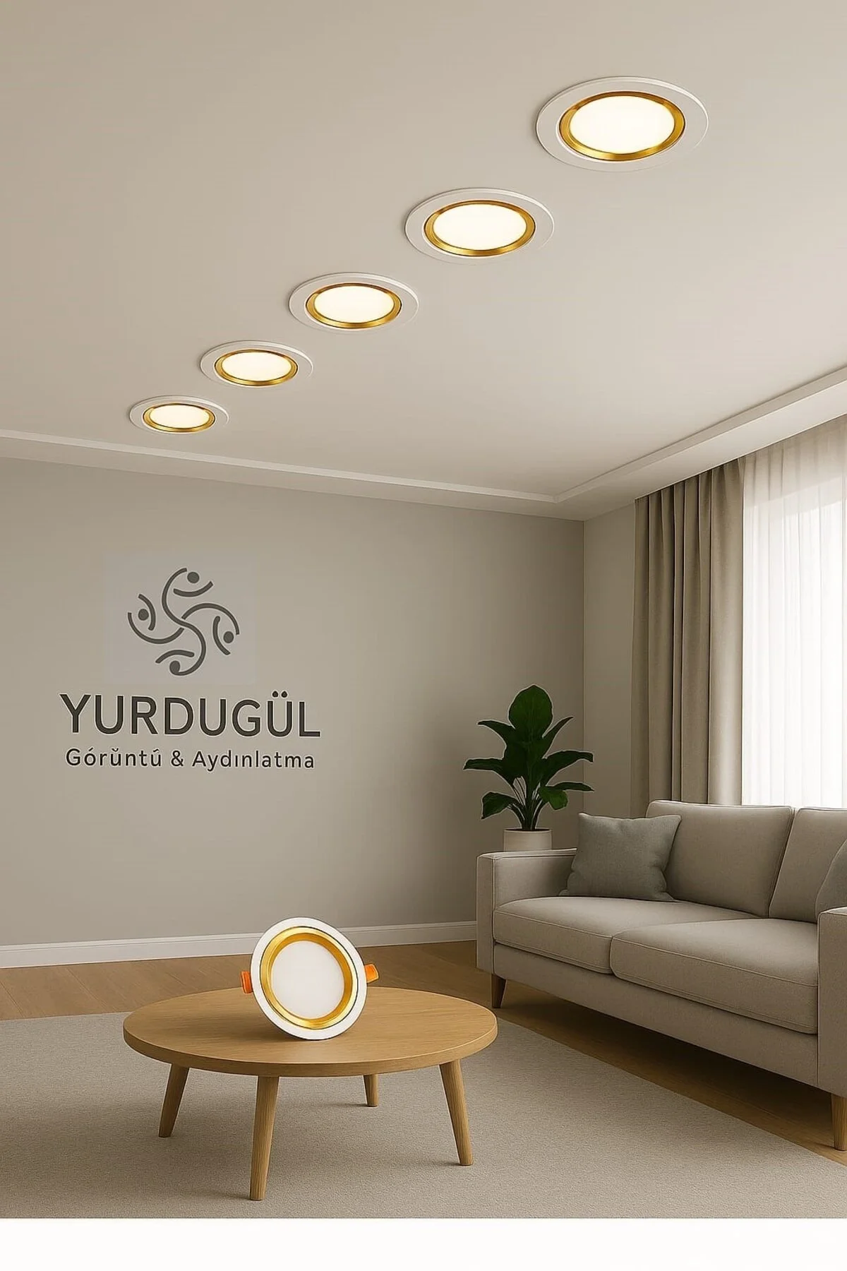 Lightech 5w Smd Beyaz Gold Kasa 3 Renk Spot Led Lamba 2li Paket 70mm Delik Çapı Beyaz - Gold