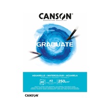 Canson Mezun Suluboya 250 Gsm A5 Kağıt, Soğuk Preslenmiş, Tampon Yapıştırılmış Kısa Taraf, 20 Doğal Beyaz Çarşaf, Öğrenci Sanatçılar İçin İdeal 0