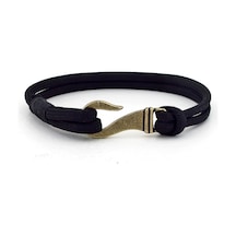Bronz Metal Kanca Siyah Paracord Erkek Bileklik Bt616 Bronz