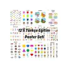 Besay Okul Öncesi Türkçe Eğitim Poster Seti 12'li A4 Çerçevesiz