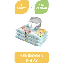Uni Baby Yenidoğan Islak Pamuk Mendil 3 x 40 'lı 120 Yaprak