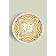 Soyut - Geometrik Temalı Modern Duvar Saati - 25cm - Önü Camlı Beyaz Kasa - Sessiz Mekanizma-jh0028 Beyaz