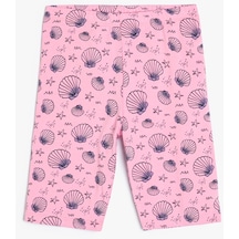 Koton Kısa Tayt Kelebek Baskılı Beli Lastikli Pamuklu Pembe Desenli 4skg40093ak Pembe Desenli