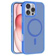 Apple, Uyumlu iPhone 16 Pro Max Kılıf M-safe Şarj Özellikli Mat Arka Yüzey Zore Sio Kapak Mavi Apple, Uyumlu iPhone 16 Pro Max Kılıf M-safe Şarj Özellikli Mat Arka Yüzey Zore Sio Kapak Mavi