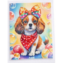 5d Elmas Taş İşleme Kiti Tablo 21x25 Cm Köpek Desenli Diamond Painting