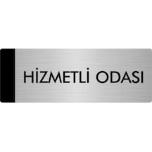 Metal Yönlendirme Levhası, Departman Kapı Isimliği Hizmetli Odası 7x20 Cm Gümüş Renk