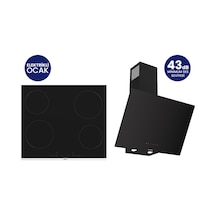 Ferre ES261+D077-SA Elektrikli Vitroseramik 2'li Ankastre Set Siyah