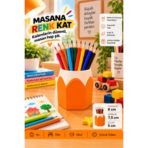 Kalemlik Renkli Kurşun Kalem Tasarımlı, 3d Baskı Turuncu