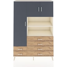 Hyperion Dolap 8 Raflı 6 Çekmeceli 3 Kapaklı 132x44x195 Aytaşı-antrasit/çam Antrasıt/atlas Çam