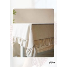 Natural Krem Masa Örtüsü 150 150 Cm Et197