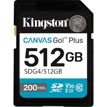 Kingston Sdg4-512gb 512gb Sdxc Canvas Go Plus Gen4 200mb-s C10 Uhs-ı U3 V30 Hafıza Kartı