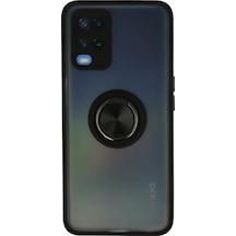 Oppo A54 4g Kılıf Montreal Yüzüklü Silikon Kapak - Siyah -