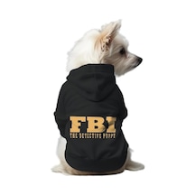Kedi Ve Köpek Kıyafeti & Elbisesi Siyah Hoodie Fbı Xs