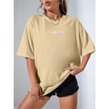 Kadın Malibu Baskılı Oversize T-shirt 001
