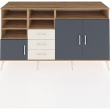 Kronos Konsol 7 Raflı 3 Çekmeceli 3 Kapaklı 176x59x99 Çam-antrasi Çam-antrasit/aytaşı