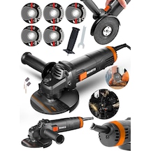 Schatz 750w Bakır Sargılı Avuç İçi Spiral Taşlama Demir Metal Kesme Makinesi Siyah 125 Mm + 5 Disk