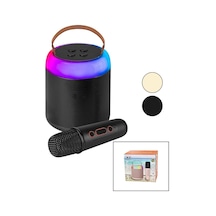 Hasuba Hs-88 Karaoke Bluetooth Wireless Hoparlör Ve Speaker K4 Işıklı Yuvarlak Mikrofonlu Usb Şarjlı