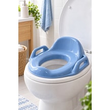 10 Adet Çocuk Klozet Adaptörü Mavi Kulplu Ergonomik Oturak, Taşınabilir Tuvalet Eğitimi Seat Potty Trainer