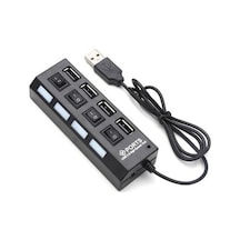 4 Port Usb 2.0 Çoklayıcı Hub Anahtarlı Işıklı On Off Düğmeli (552904254)